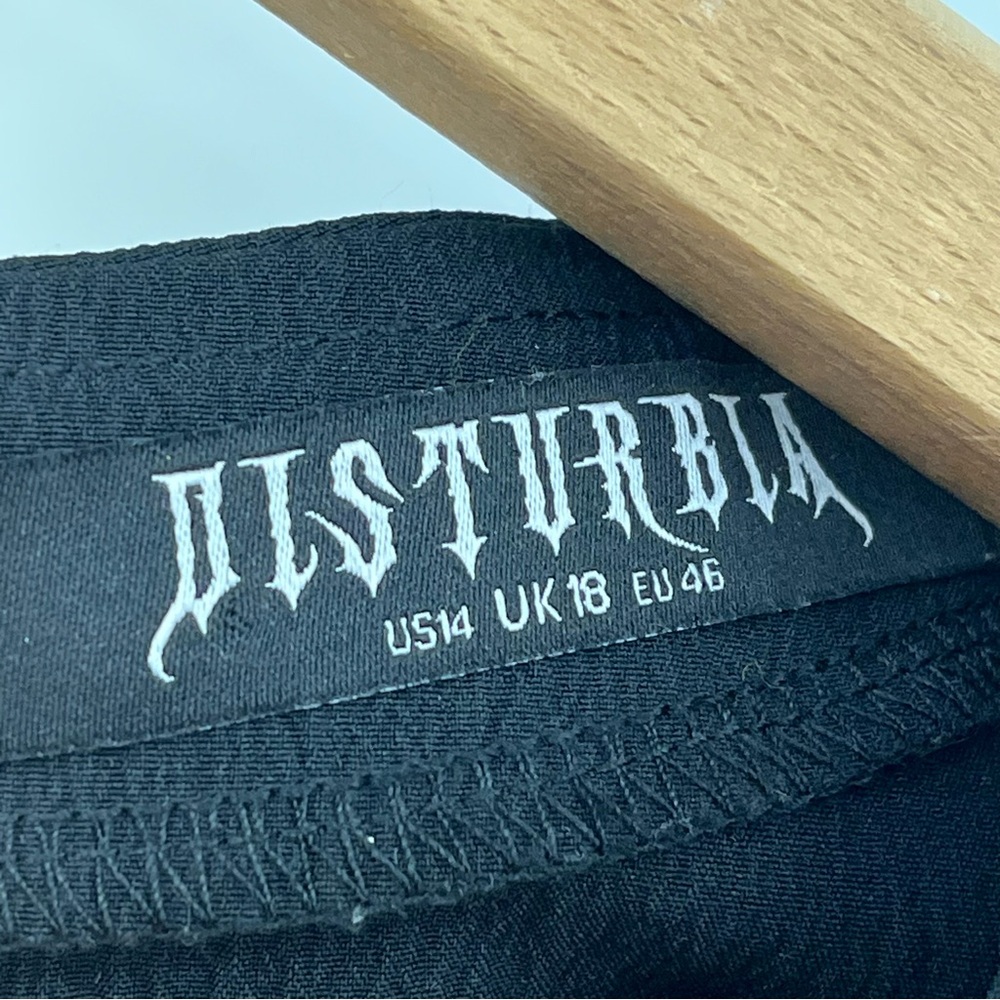 Disturbia Black Midi Dress with Puff Sleeves - Picture 7 of 12